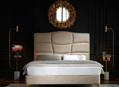 Schlafzimmer Doppelbett 180x200cm Luxus Bett Modern Textil Neu